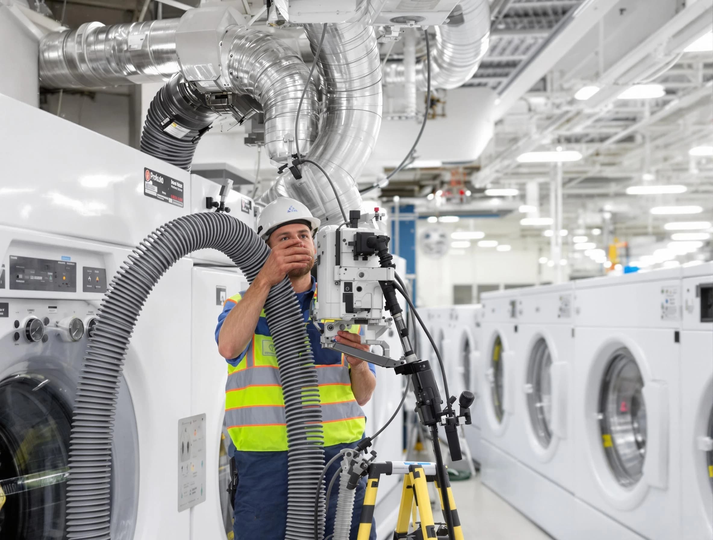 Grayson Valley Dryer Vent Cleaning team performing commercial-grade dryer vent cleaning at a business facility in Grayson Valley
