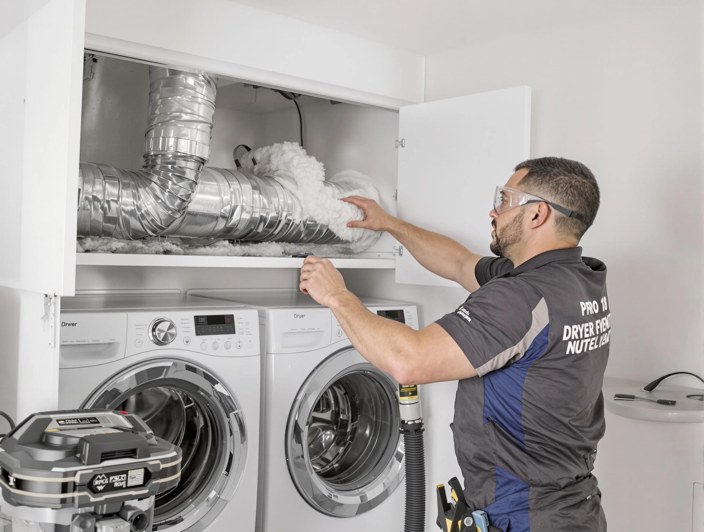 Grayson Valley Dryer Vent Cleaning certified technician performing specialized gas dryer vent cleaning in Grayson Valley