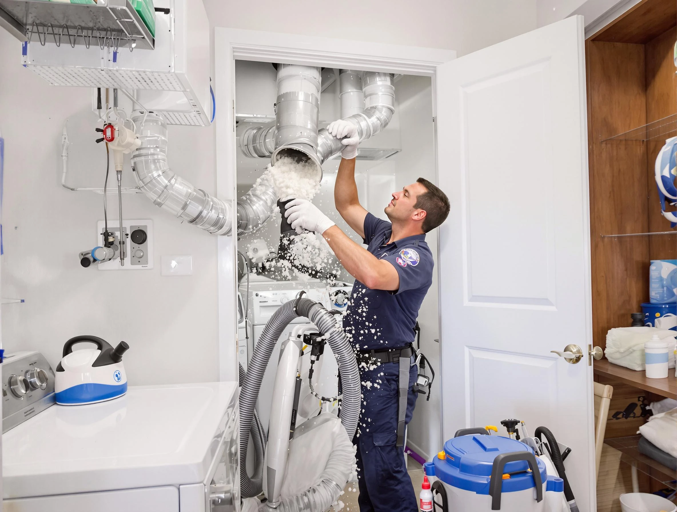 Grayson Valley Dryer Vent Cleaning technician delivering thorough residential dryer vent cleaning service in Grayson Valley